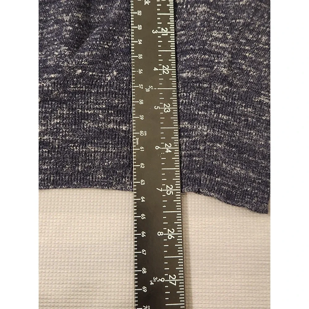 J. Crew Mens Large Navy Blue Marled Knit Crewneck Sweater Long Sleeve Pullover